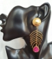 Preview: Ethno earring, brass goldplated, with Ruby