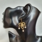 Preview: Ethno earring, brass goldplated, with baroque pearl