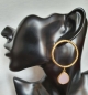 Preview: Fashionable earring made from brass, goldplated with Rosequartz