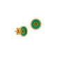 Preview: Earring made from brass, goldplated, enamel, green quarz