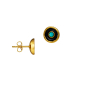 Preview: Earring made from brass, goldplated, enamel, turquoise