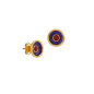 Preview: Earring made from brass, goldplated, enamel, red quarz