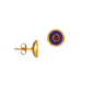 Preview: Earring made from brass, goldplated, enamel, red quarz
