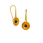 Preview: Ohrring aus Messing, vergoldet, schwarzer Onyx