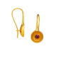 Preview: Ohrring aus Messing, vergoldet, roter Quartz