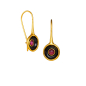 Preview: Earring made from brass, goldplated, enamel, red quarz