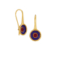 Preview: Earring made from brass, goldplated, enamel, red quarz