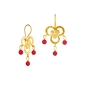 Preview: Ethno earring, brass goldplated, with red Jade