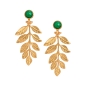 Preview: Earring made from brass, goldplated, Emerald