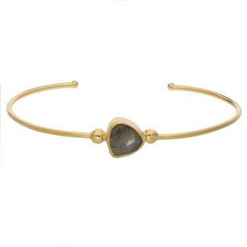 Bracelet made from brass, goldplated, labradorite