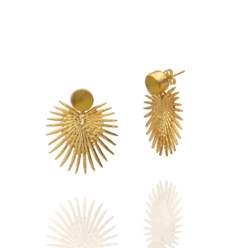 Earring made from brass, goldplated, yellow Cateye
