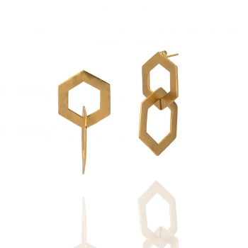 Earring made from brass, goldplated