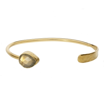 Bangle brass goldplated, labradorite