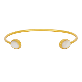Bracelet brass goldplated, mother of pearl