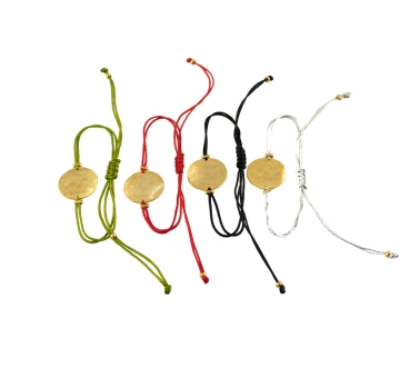 Set/4 of bracelets made from brass, goldplated
