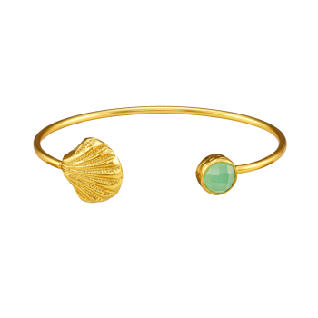 Armspange aus Messing, vergoldet, Aquachalcedon