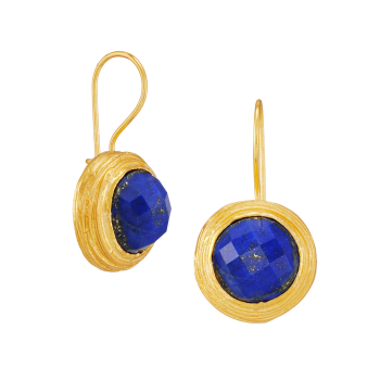 Ohrring aus Messing vergoldet, Lapislazuli
