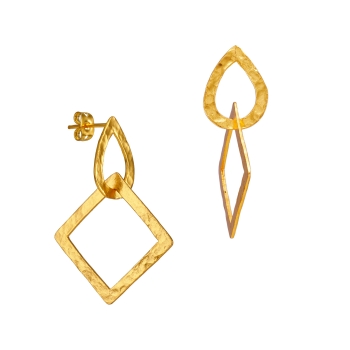 Earring made from brass, goldplated