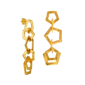Earring made from brass, goldplated