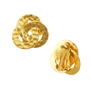 Ear clips made from brass, goldplated