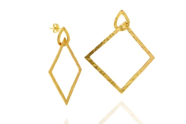 Earring made from brass, goldplated