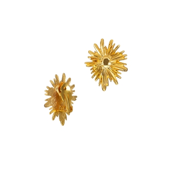 Ear clips made from brass, goldplated