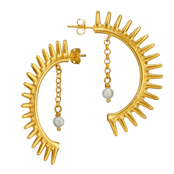 Ohrring aus Messing, vergoldet, Mini Barockperle