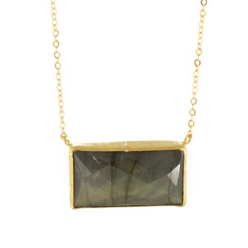 Kette aus Messing vergoldet, Labradorit