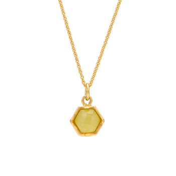 Kette aus Messing, vergoldet, Aquachalcedon