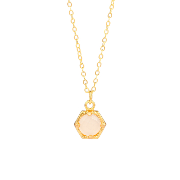 Necklace made from brass, goldplated, Chalcedony