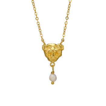 Kette aus Messing, vergoldet, Mini Barockperle