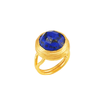 Ring aus Messing vergoldet, Lapislazuli