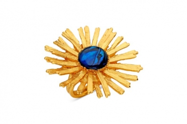 Ring aus Messing, vergoldet, Abalone