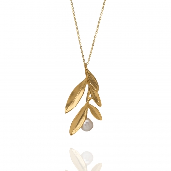 Kette aus Messing, vergoldet, Barockperle