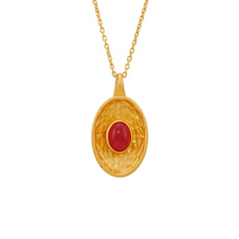 Kette aus Messing, vergoldet, lila Quartz