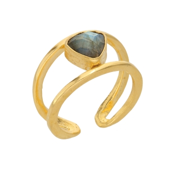 Ring aus Messing vergoldet, Labradorit