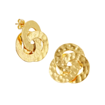 Earring made from brass, goldplated, Clip