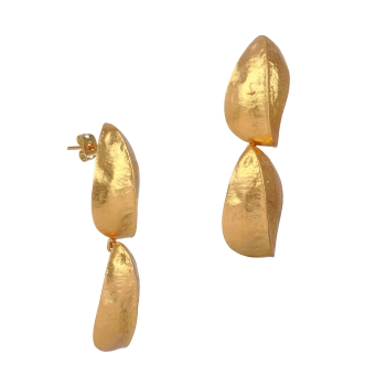 Earring made from brass, goldplated, clip