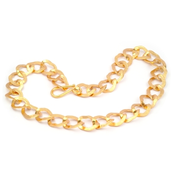 Necklace made from brass, goldplated