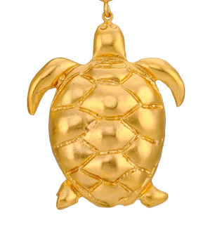 Necklace made from brass, goldplated, turtle