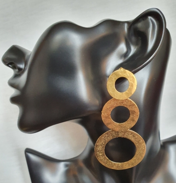 Earring made from brass, goldplated