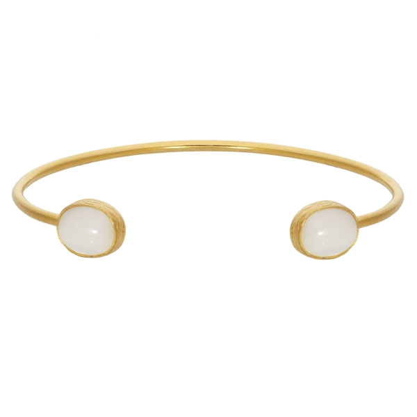 Bracelet brass goldplated, mother of pearl