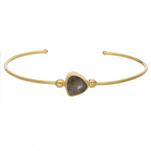 Bracelet made from brass, goldplated, labradorite