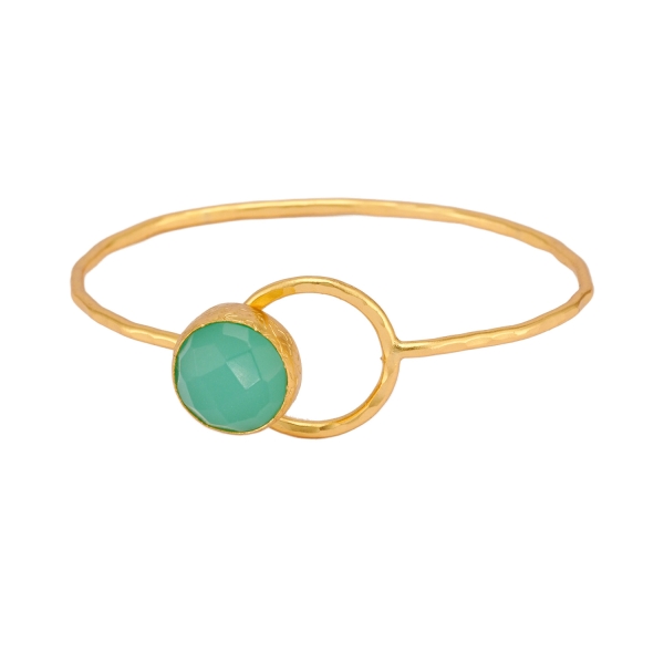 Barcelet brass goldplated, aquachalcedony