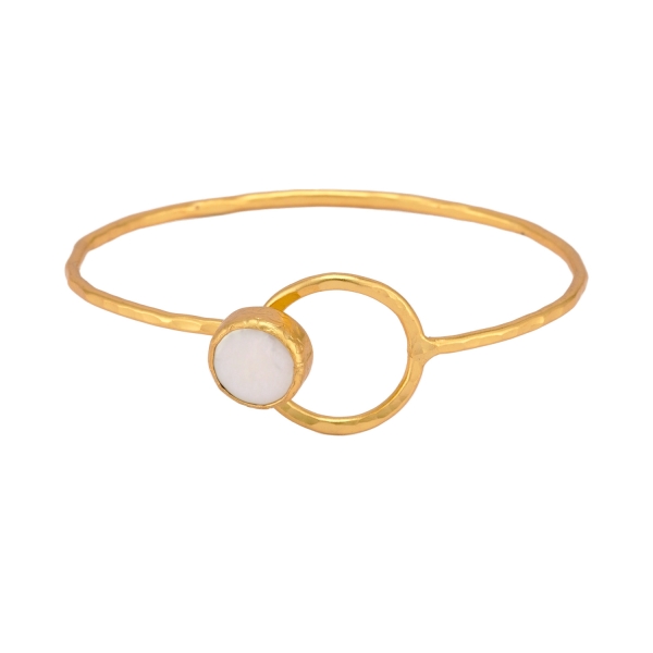 Barcelet brass goldplated, mother of pearl
