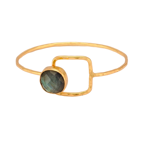 Bracelet brass goldplated, Labradorite