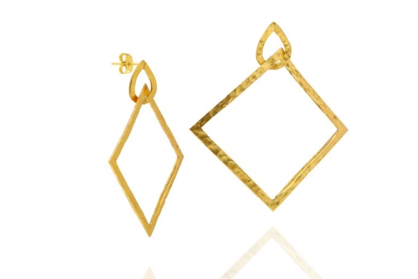 Earring made from brass, goldplated