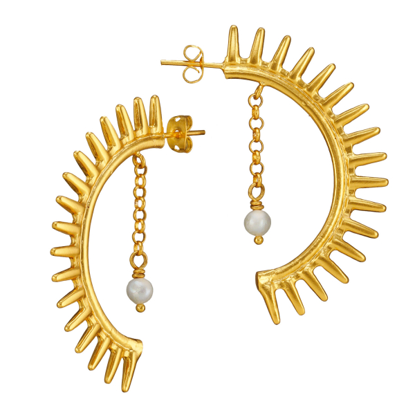 Ohrring aus Messing, vergoldet, Mini Barockperle