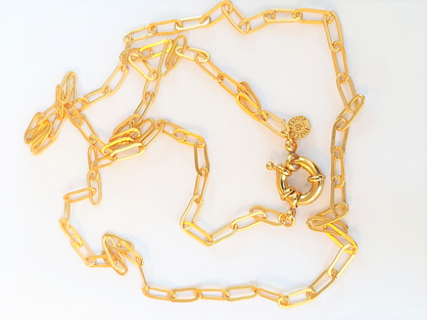 Necklace made from brass, goldplated