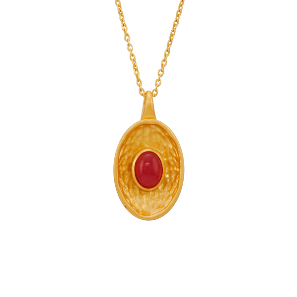 Kette aus Messing, vergoldet, lila Quartz